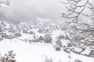 A snowy village