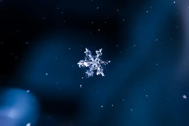 Snowflake in dark blue background