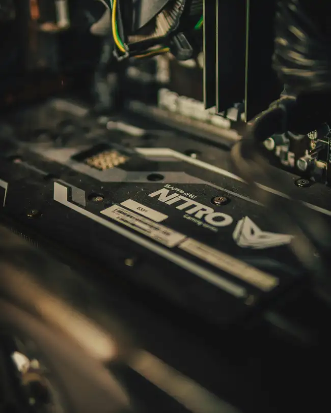 Close up of an AMD graphic Card