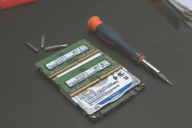 A couple of memory sticks on a table