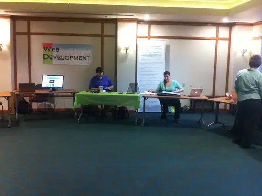 Several display tables featuring web dev content